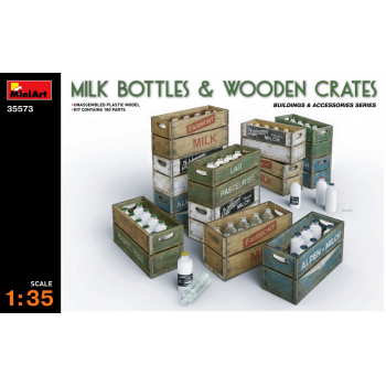 Diorama Akcesoria Milk Bottles + Wooden Crates